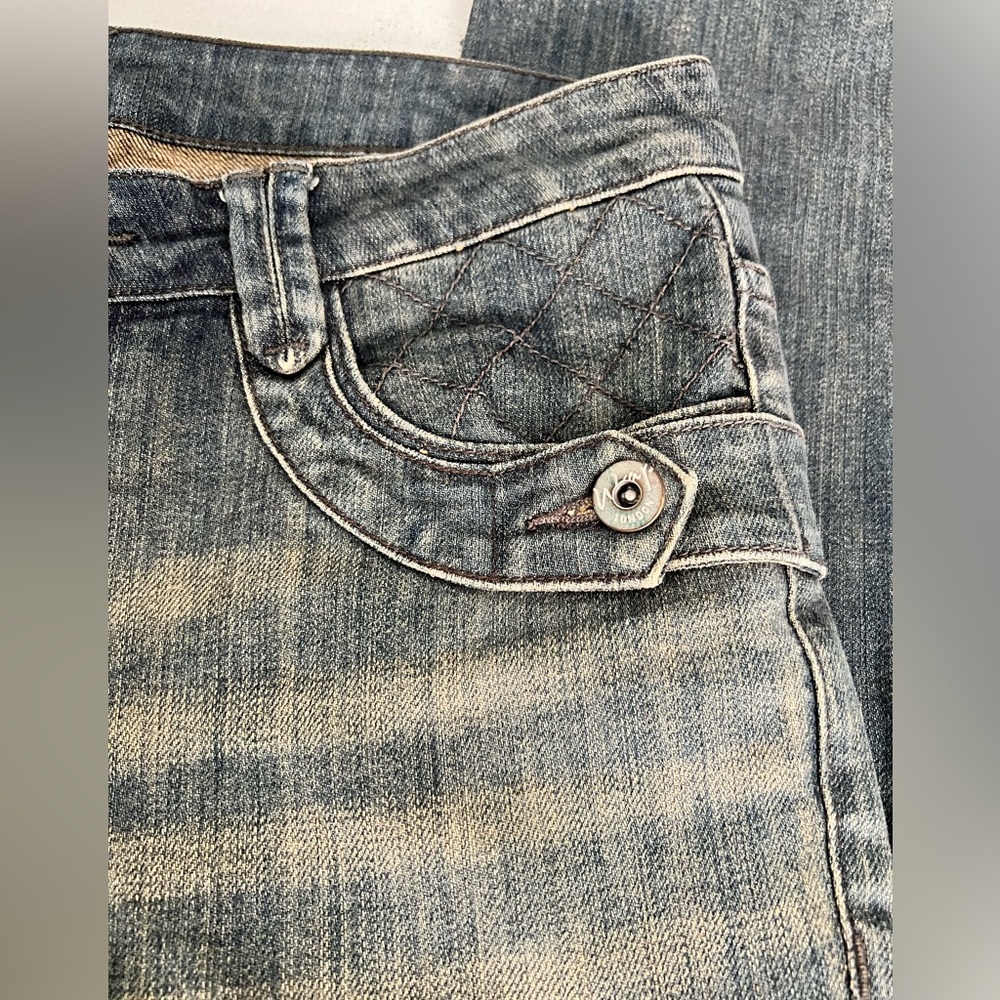Wrap London Funky Denim Jeans with Light Tan at Top, Size 6 - Picture 8 of 16